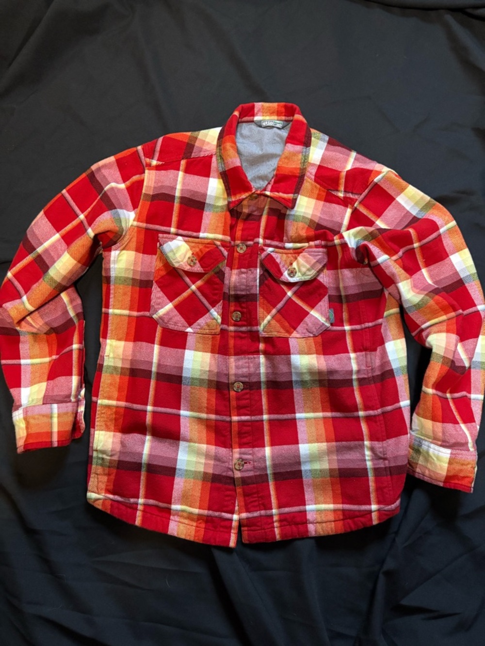 Stio Red and Orange Plaid Men's Shirt Jacket